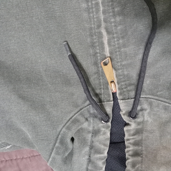 Vintage Carhartt J25 MOS Jacket Mens Medium Green Hooded Canvas Workwear Outdoor - Picture 12 of 15